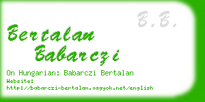 bertalan babarczi business card